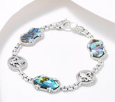 JAI Sterling Silver Fleur-de-lis Gemstone Bracelet, 8"